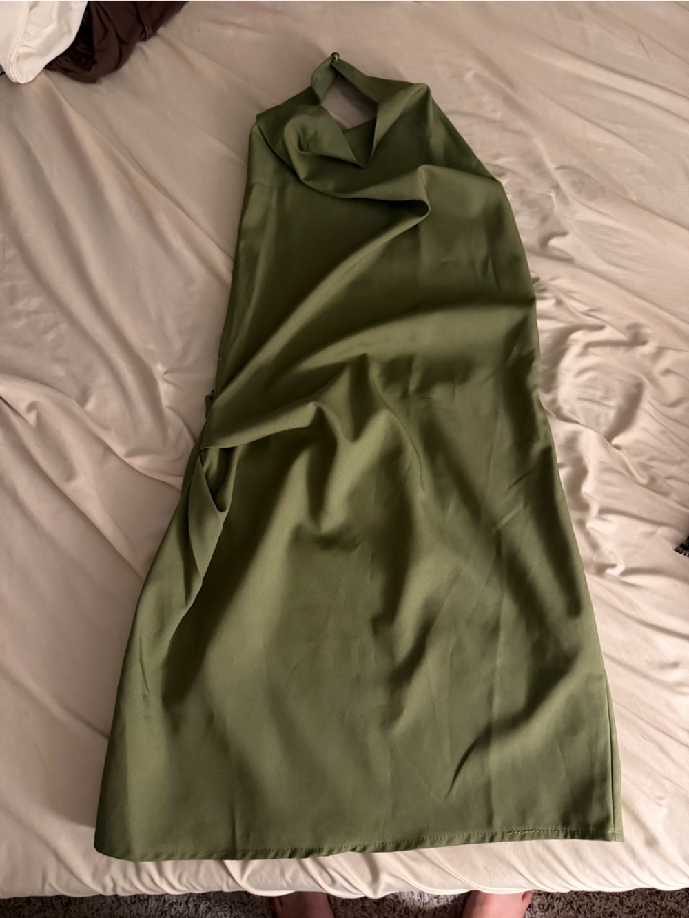 Pretty little thing Olive Green Halter Dress - Minimal Women's Dress